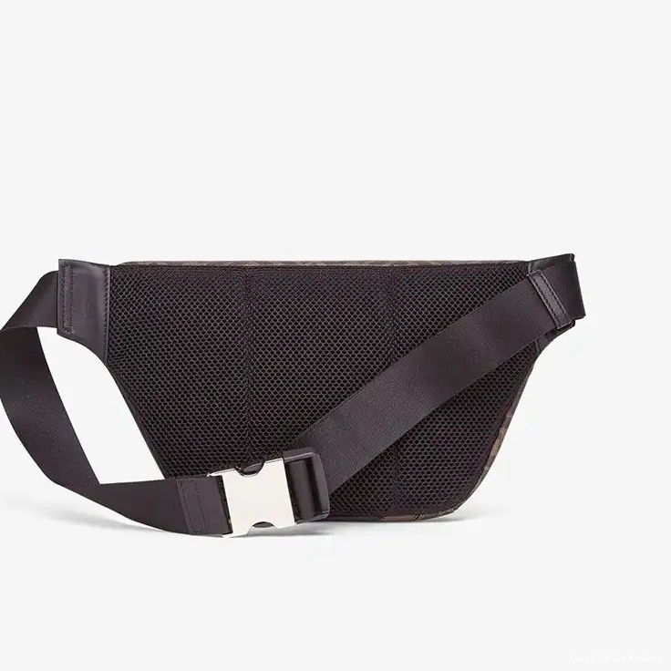 Cheap HOT FF Belt Brown Fabric Fendi Motif Red Bag In 0524